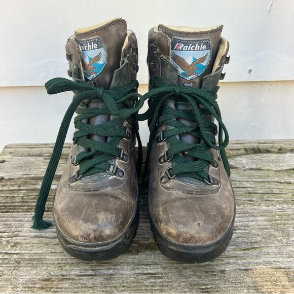 Vintage 90s Rachle of Switzerland Hiking Mountaineering Leather Lace Up Boots 6M main image 13